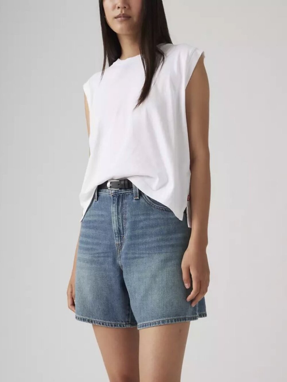 LEVI'S PREMIUM High Rise Baggy Linen Denim Shorts 24